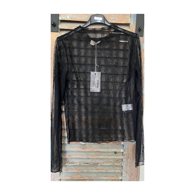 Top dentelle Noir transparent