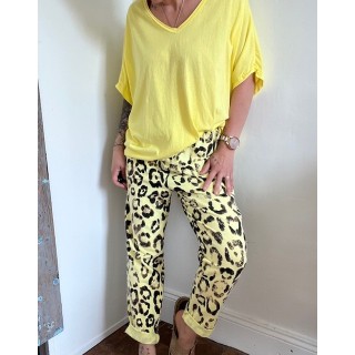 Tee-shirt manches chauve-souris- jaune