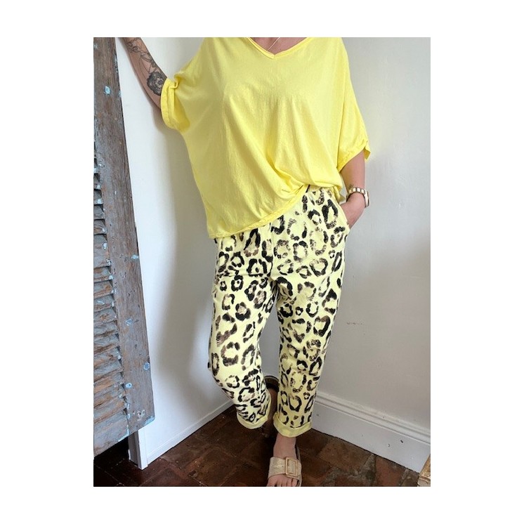 Tee-shirt manches chauve-souris- jaune