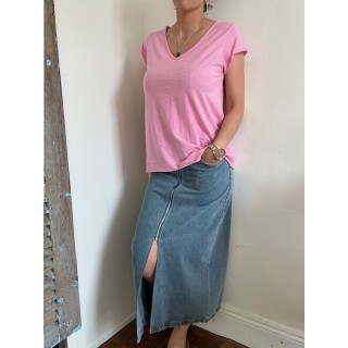 T-shirt basic femme -rose -taille unique