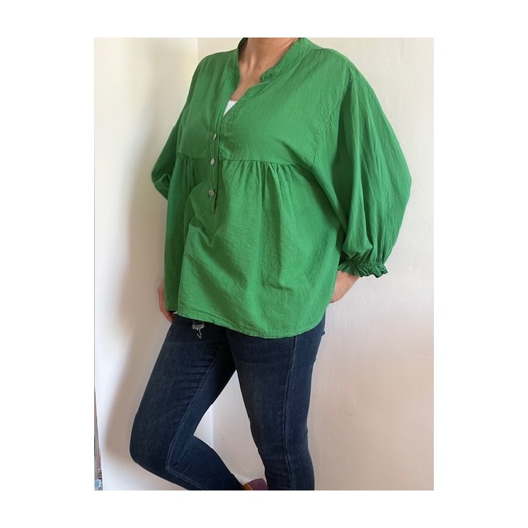 Blouse Verte-taille unique-élégante et légère