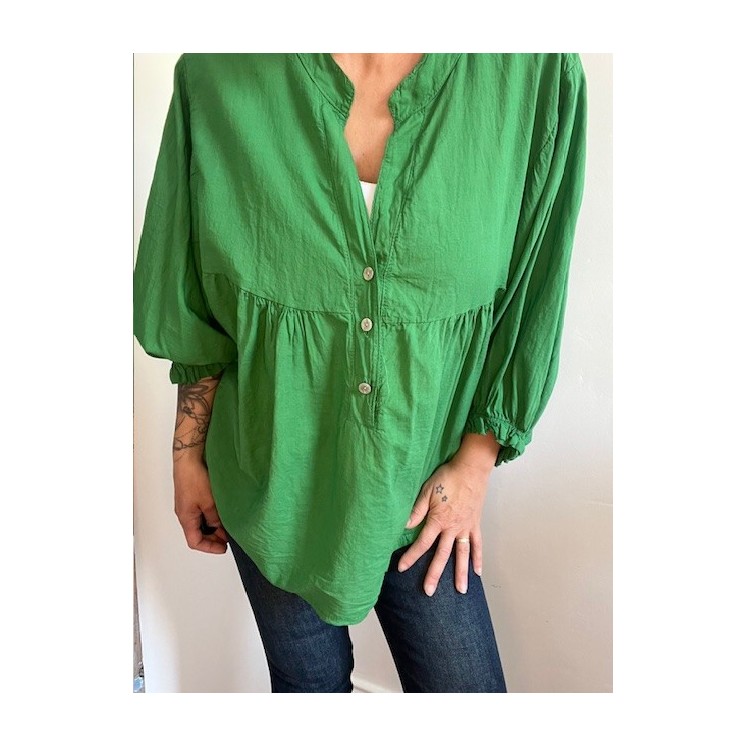 Blouse Verte-taille unique-élégante et légère
