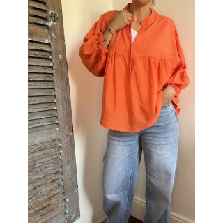 Blouse chic et légère , orange taille unique