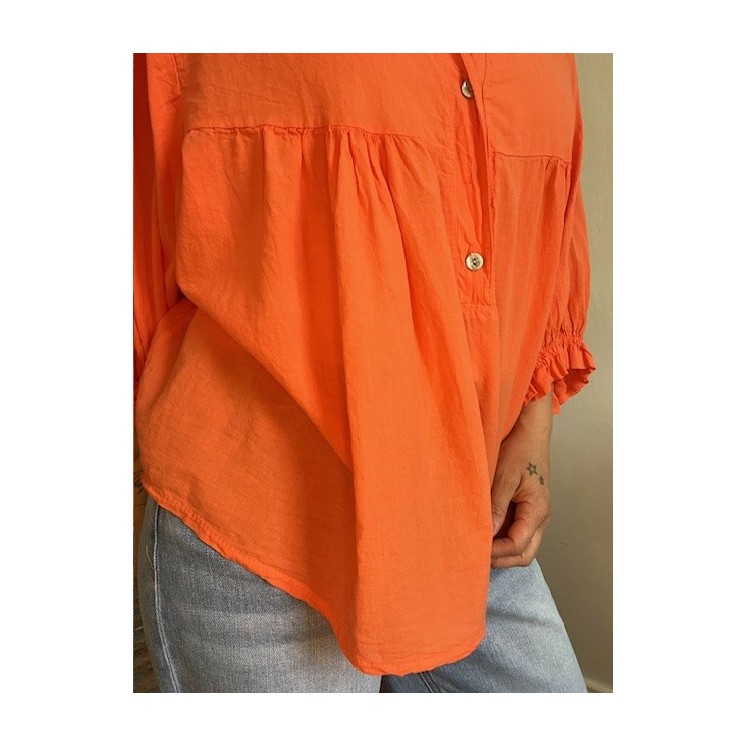 Blouse chic et légère , orange taille unique