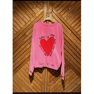 LOUIS-sweat rose -coeur rouge