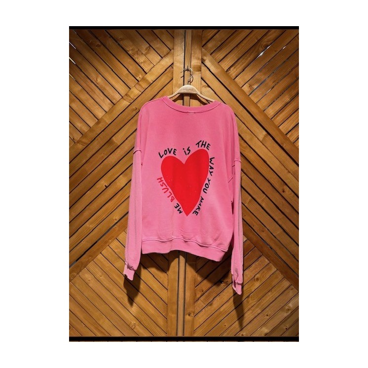 LOUIS-sweat rose -coeur rouge