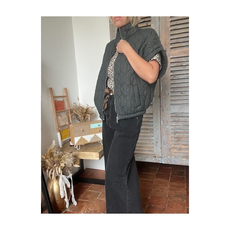 veste matelassée grise manches courtes-style et confort l'étoile by Do