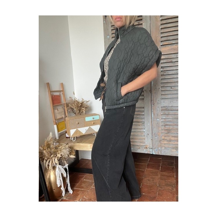 veste matelassée grise manches courtes-style et confort l'étoile by Do