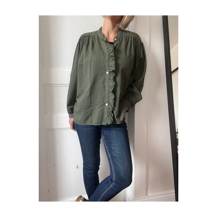 chemise kaki femme à volant-élégance et tendance ,l'étoile by Do