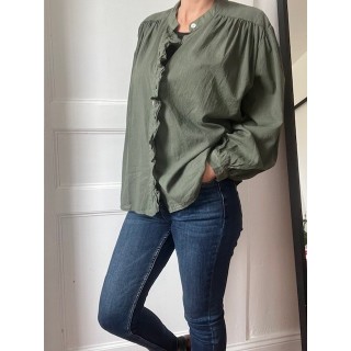 chemise kaki femme à volant-élégance et tendance ,l'étoile by Do