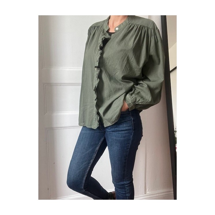 chemise kaki femme à volant-élégance et tendance ,l'étoile by Do