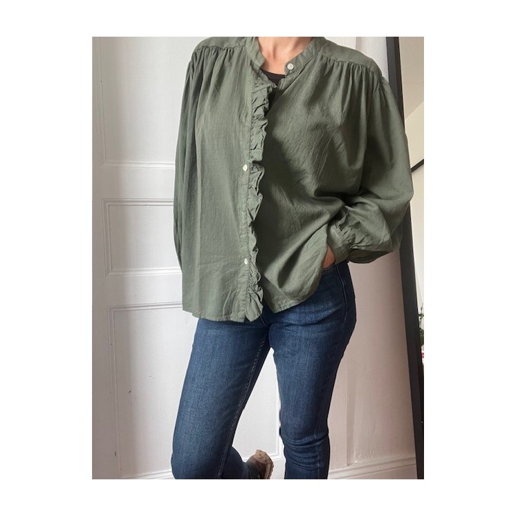 chemise kaki femme à volant-élégance et tendance ,l'étoile by Do