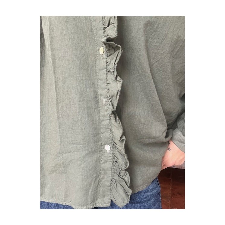 chemise kaki femme à volant-élégance et tendance ,l'étoile by Do
