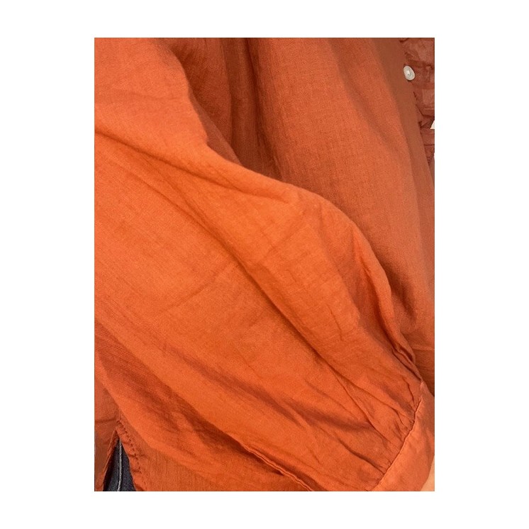 Chemise terracotta femme à volant-élégante et tendance