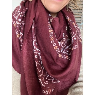 Foulard bandana bordeaux -accessoire tendance femme