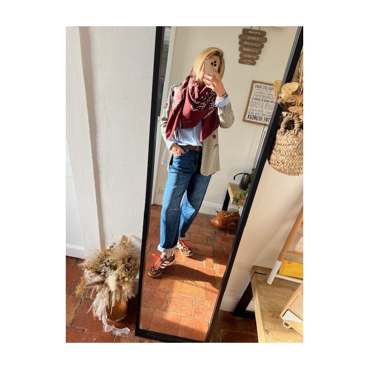 jean Barrel-jean ballon -bleu tendance nouvelle collection 2025