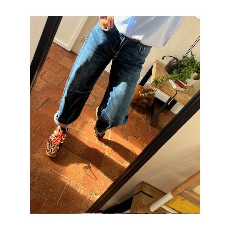 jean Barrel-jean ballon -bleu tendance nouvelle collection 2025