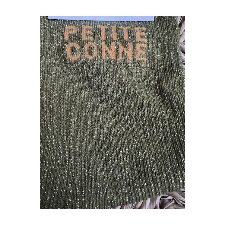 Chaussettes kaki avec inscription doré -style unique et tendance