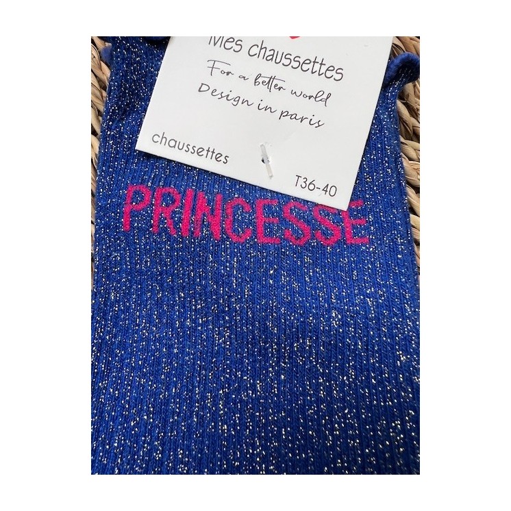 Princesse-chaussettes-bleu électrique