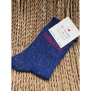 Princesse-chaussettes-bleu électrique
