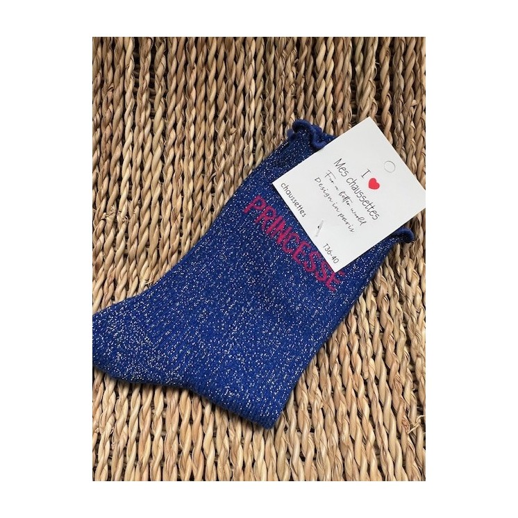 Princesse-chaussettes-bleu électrique