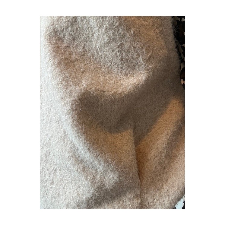 Gilet sans manches en laine bouillie beige -style chic bohème