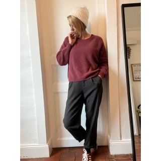 Pull en laine d'alpaga ultra doux-confort chaleur et élégance avec sa couleur bordeaux