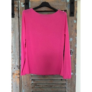 t-shirt en cachemire -effet seconde peau en rose