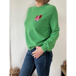 Pull vert femme , mode femme , coeur Oui mais Non