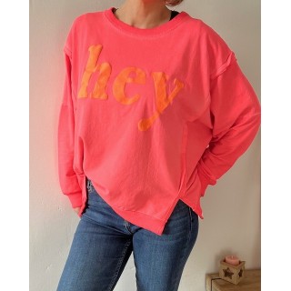 Sweat HEY corail , couleur peps dans ton dressing