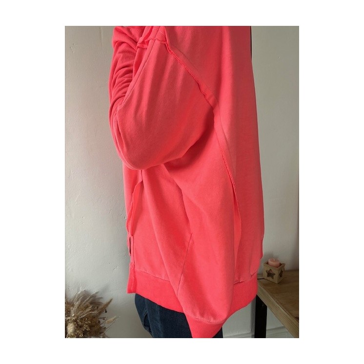 Sweat HEY corail , couleur peps dans ton dressing