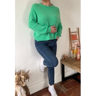 pull tout doux en baby alpaga vert Gucci