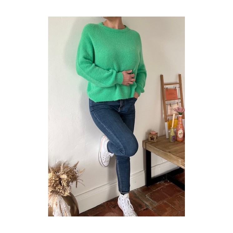 pull tout doux en baby alpaga vert Gucci