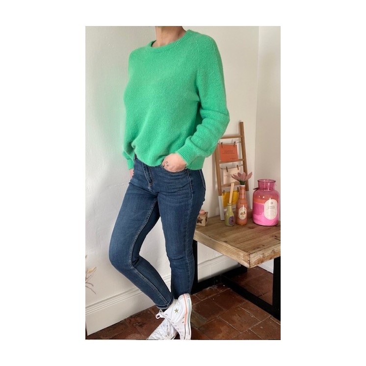 pull tout doux en baby alpaga vert Gucci