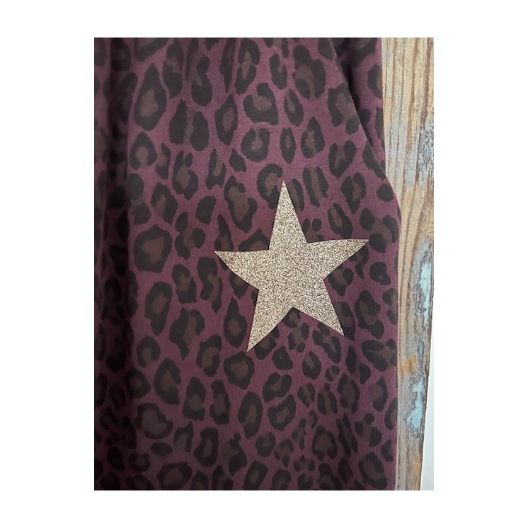 pantajogg léopard bordeaux et noir-chic confortable sportwear