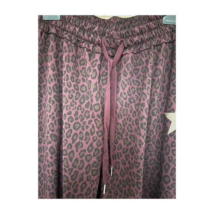 pantajogg léopard bordeaux et noir-chic confortable sportwear