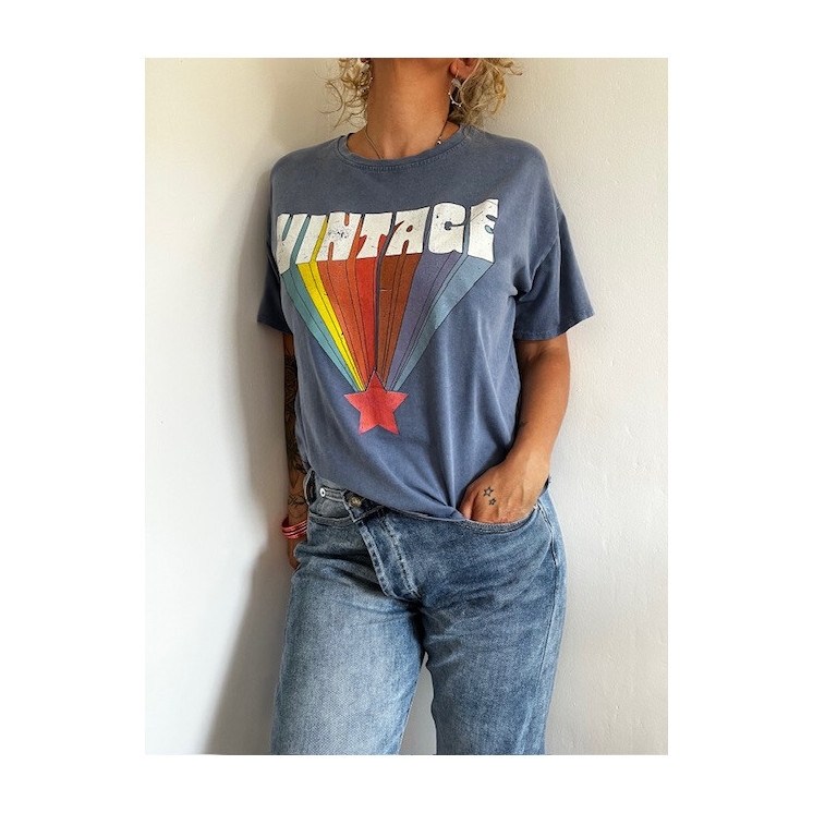 TEE-SHIRT VINTAGE (BLEU)