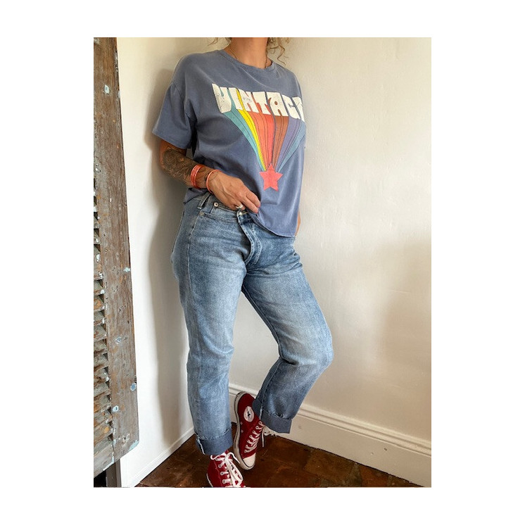 TEE-SHIRT VINTAGE (BLEU)